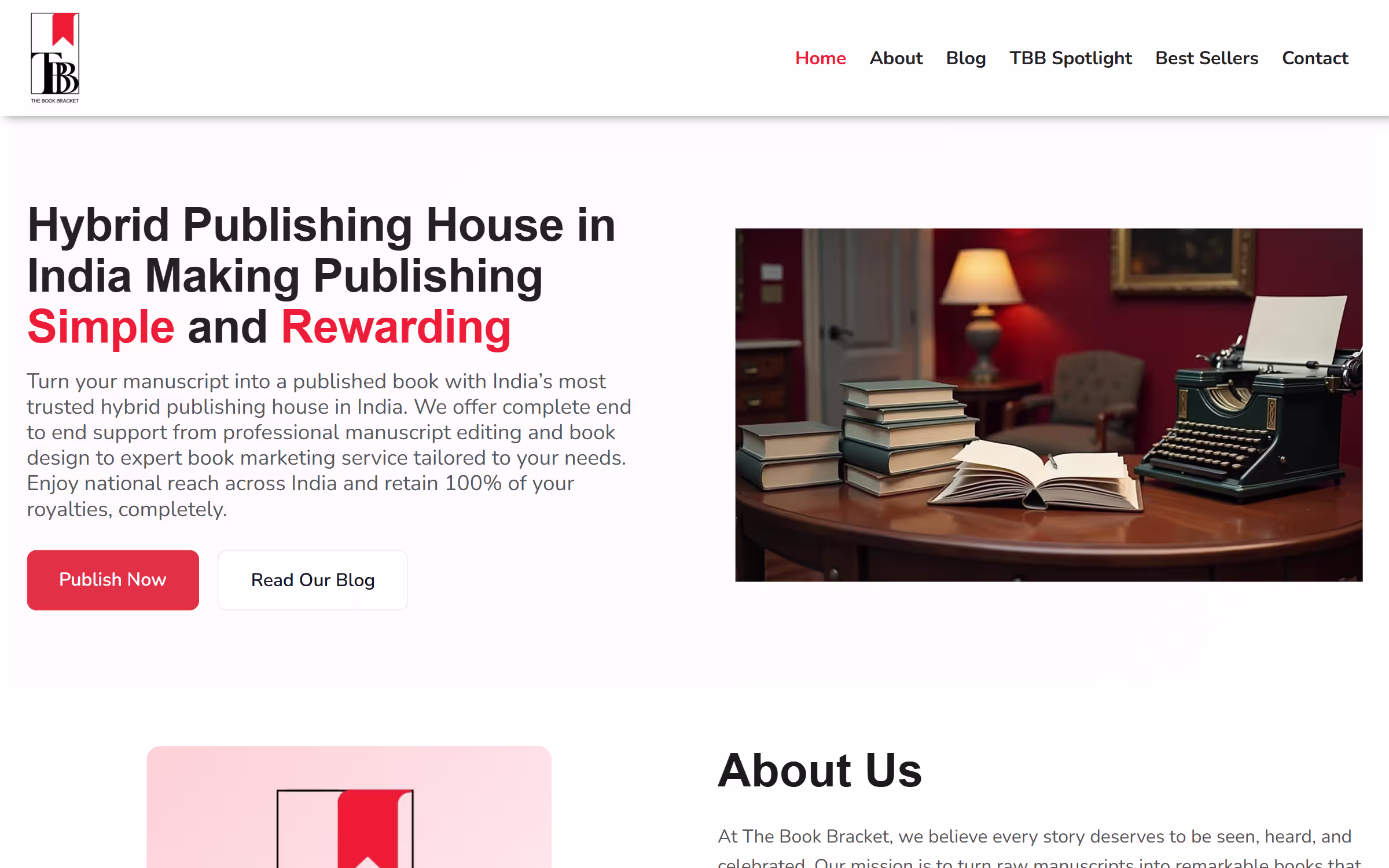 The Book Bracket Desktop View