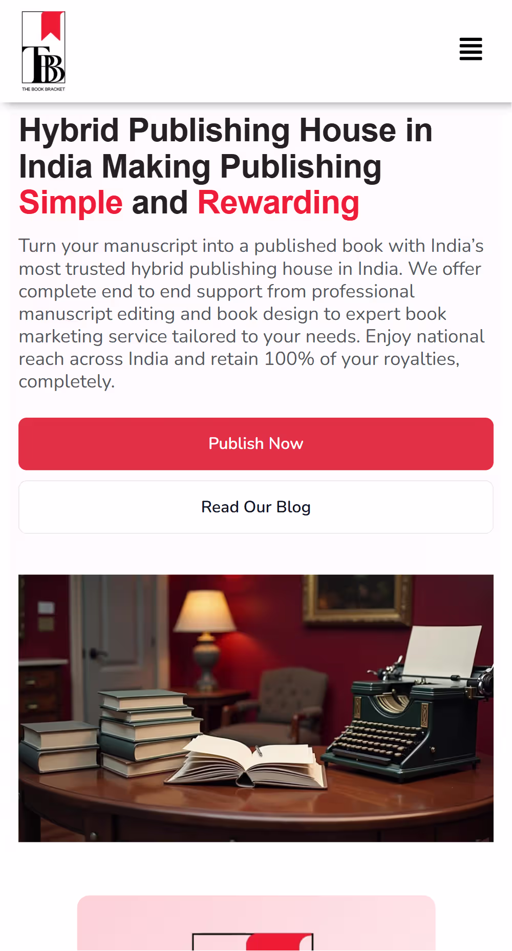 The Book Bracket Mobile View